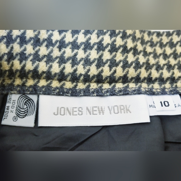 Vintage Jones New York Houndstooth 100% Pure Wool Skirt - Picture 14 of 15
